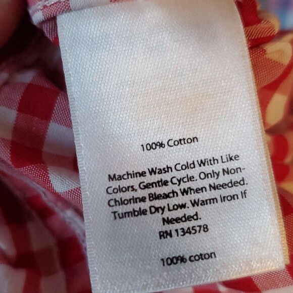 VINEYARD VINES RED WHITE GINGHAM CHECK WHALE BUTTON UP SHIRT 100% COTTON BOYS XL - Picture 6 of 8